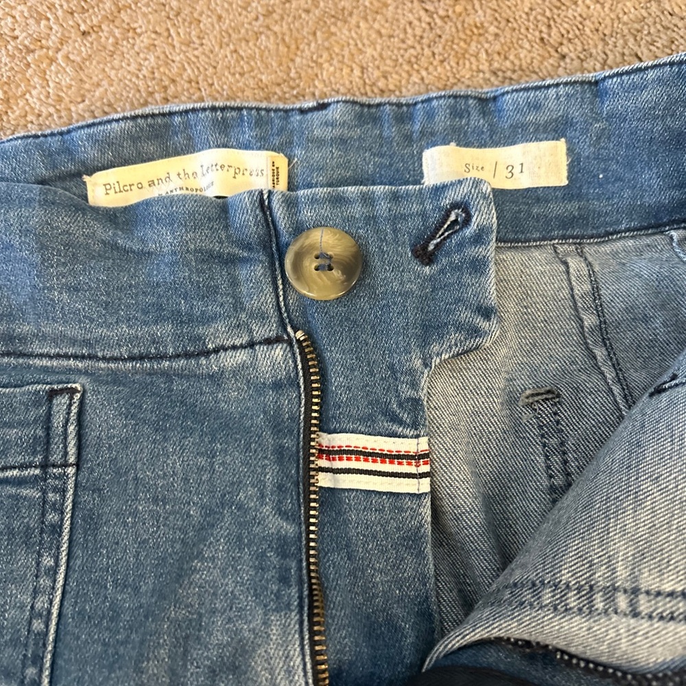 Pilcro and the Letterpress High-Rise Light Blue Denim Jeans
